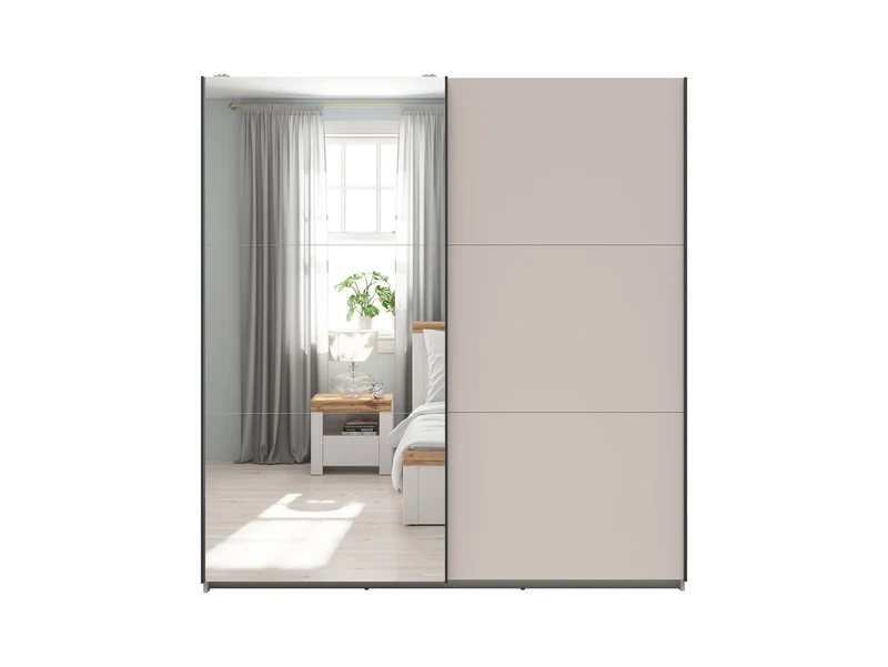 Tetrix Sliding Door Wardrobe 183 cm with Mirror – Uni Kashmir