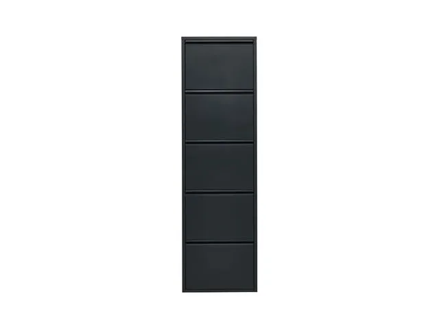Fly 5K — Tall Metal Shoe Cabinet | 5 Compartments | Anthracite | 50 × 169.5 cm