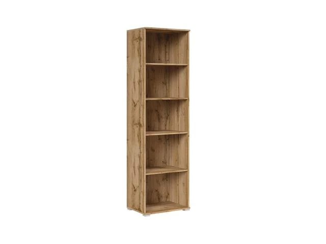 Zele — Tall Open Bookcase | 4 Shelves | 56 × 195 cm | Wotan Oak