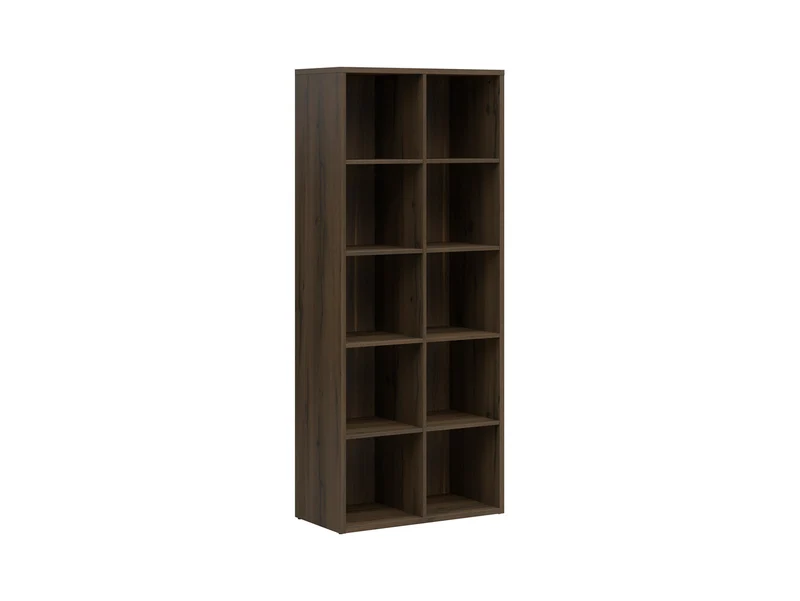Nepo Plus Cube Bookcase 77×182 cm – 10 Open Shelves | Noble Oak