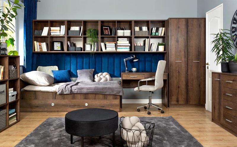 Nepo Plus Cube Bookcase 77×182 cm – 10 Open Shelves | Noble Oak