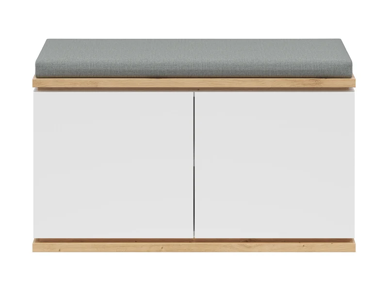 Yamael Hallway Shoe Cabinet with Seat 85x52 cm – Artisan Oak / White