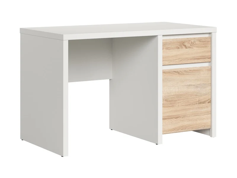 Kaspian — Desk with Drawer & Shelf | 120 cm | White & Sonoma Oak