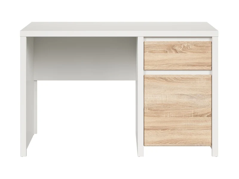 Kaspian — Desk with Drawer & Shelf | 120 cm | White & Sonoma Oak