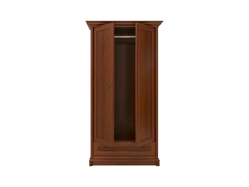 Kent — 2-Door Wardrobe with Drawer | 110 cm | Chestnut