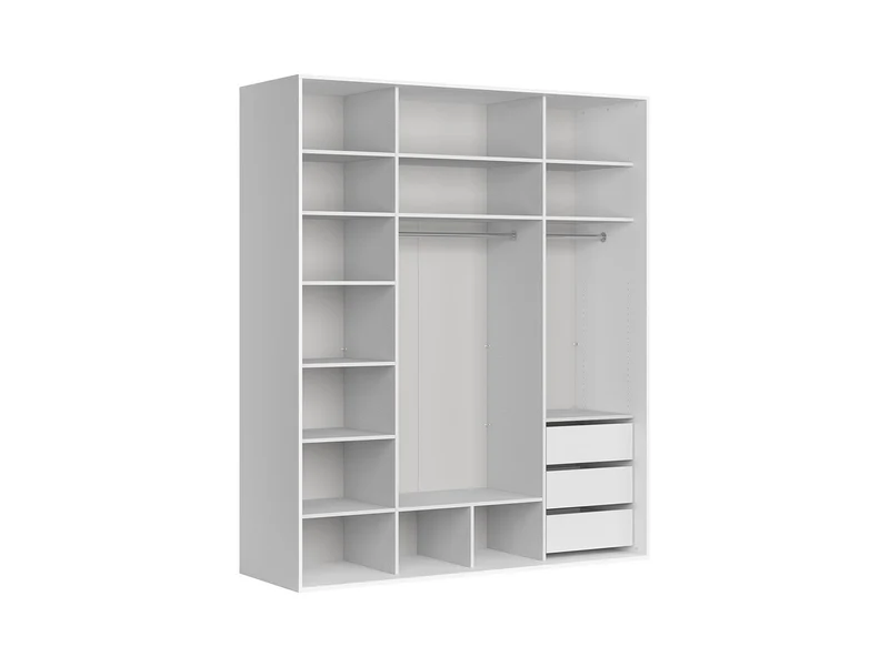 Flex — Sliding Wardrobe 200 cm | Mirror Doors | White & Grey