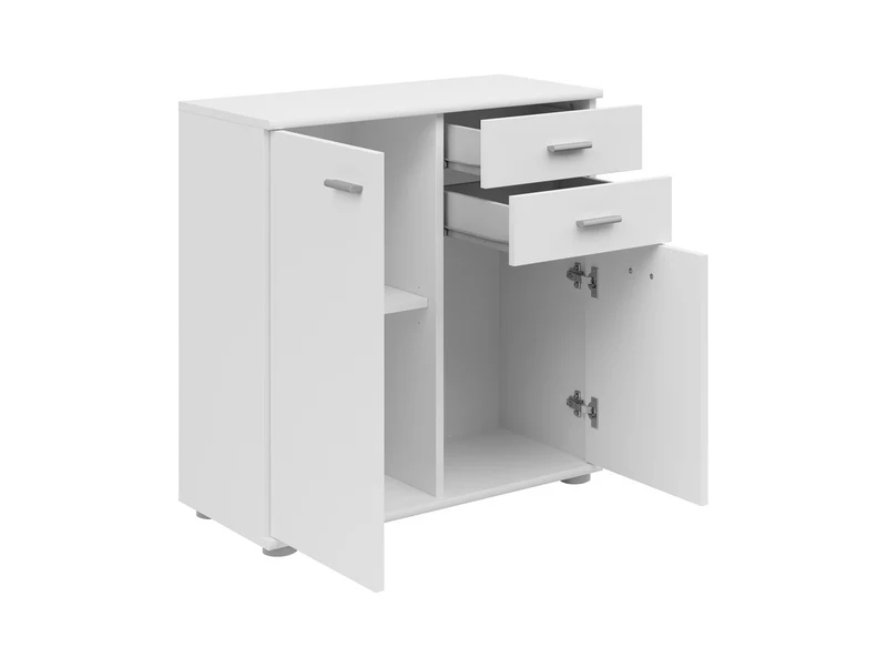 Noeda Chest of Drawers 70.9cm – White | 2 Drawers & 3 Shelves