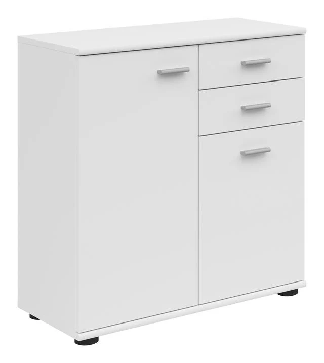 Noeda Chest of Drawers 70.9cm – White | 2 Drawers & 3 Shelves