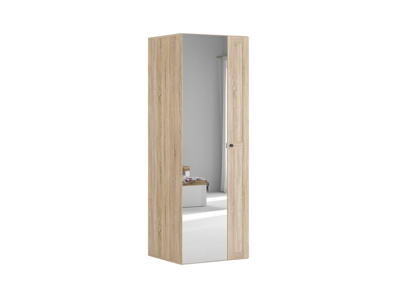 Flex Narrow Wardrobe 75cm – Sonoma Oak & Mirror Front with Drawers