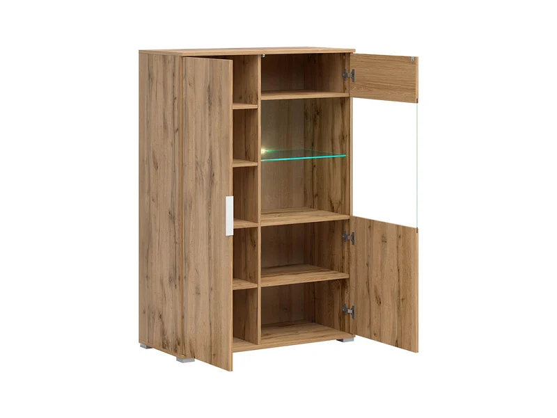 Zele Display Cabinet 90×132.5cm – Wotan Oak & White Gloss