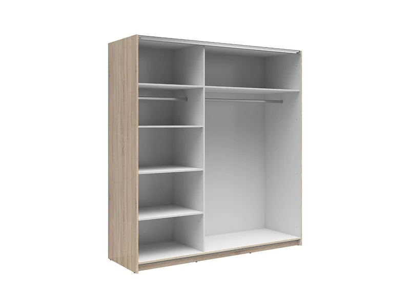 Tetrix Sliding Door Wardrobe 183×195.5 cm – 2 Mirror Doors | Sonoma Oak