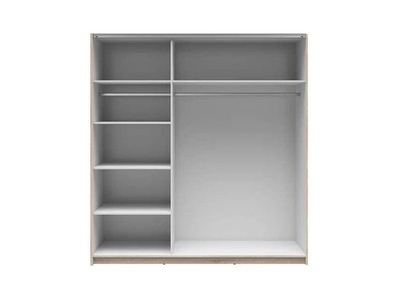 Tetrix Sliding Door Wardrobe 183×195.5 cm – 2 Mirror Doors | Sonoma Oak