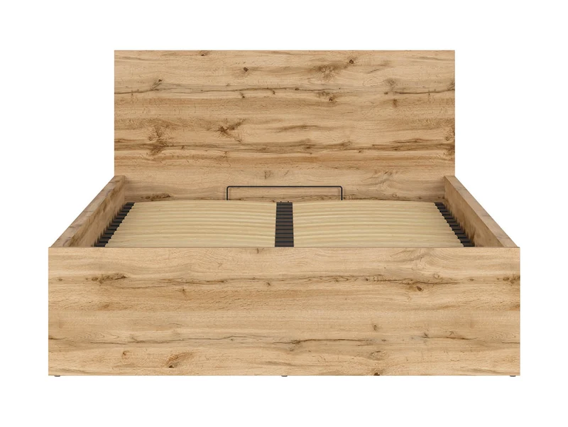 Tetrix Bed 140x200 cm with Merida Mattress – Wotan Oak