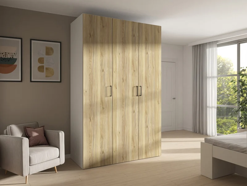 Flex — Modular Wardrobe Set 150 cm | White & Mauvella Oak | 3 Drawers