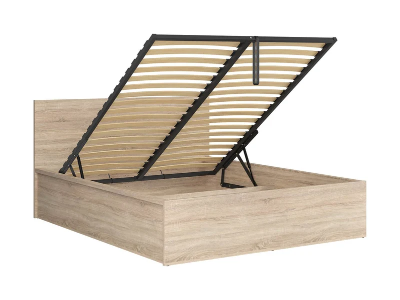 Tetrix — Double Bed 160 × 200 cm with Storage | Sonoma Oak
