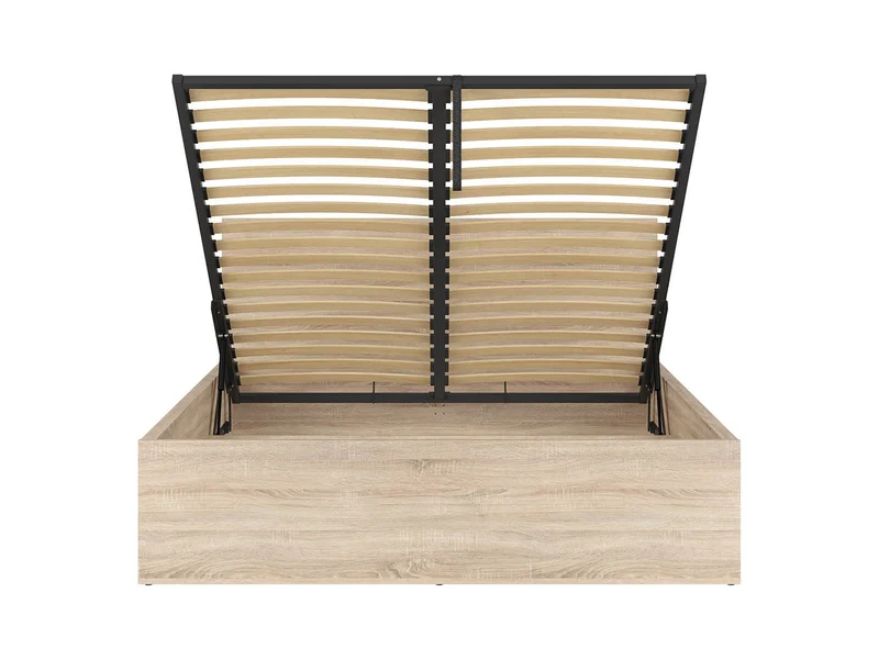 Tetrix — Double Bed 160 × 200 cm with Storage | Sonoma Oak