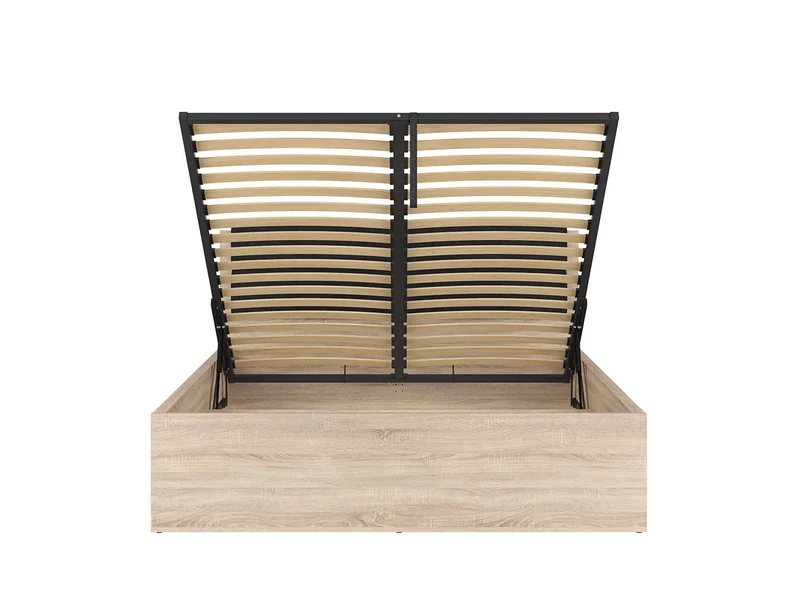 Tetrix — Double Bed 160 × 200 cm with Storage | Sonoma Oak
