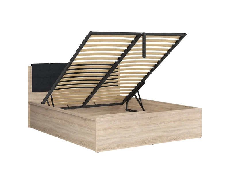 Tetrix — Double Bed 160 × 200 cm with Storage | Sonoma Oak