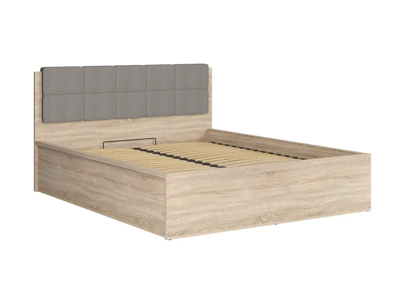 Tetrix — Double Bed 160 × 200 cm with Storage | Sonoma Oak