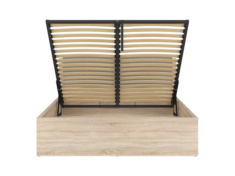 Tetrix — Double Bed 160 × 200 cm with Storage | Sonoma Oak