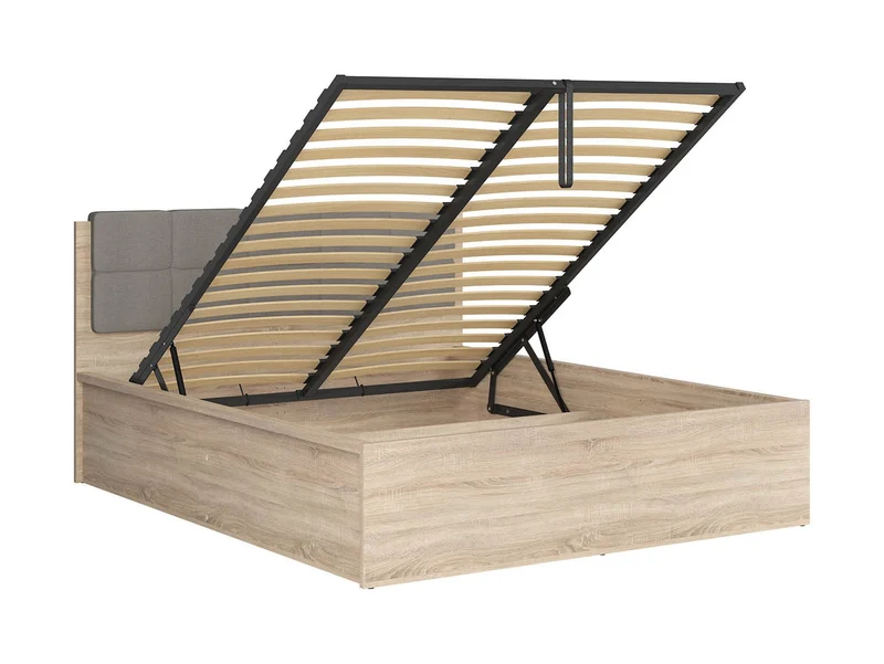Tetrix — Double Bed 160 × 200 cm with Storage | Sonoma Oak