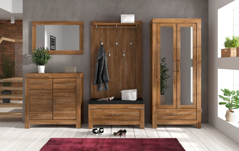 Gent — Closed Wardrobe with Mirror Doors & Drawer