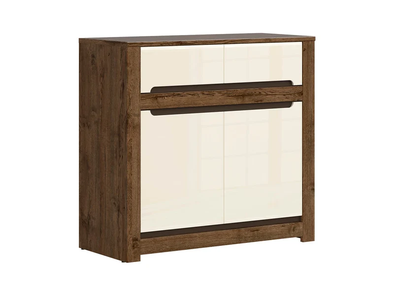 Ruso Sideboard & Chest of Drawers – April Oak & Pearl High Gloss