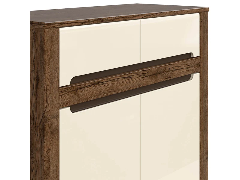 Ruso Sideboard & Chest of Drawers – April Oak & Pearl High Gloss