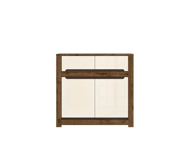 Ruso Sideboard & Chest of Drawers – April Oak & Pearl High Gloss