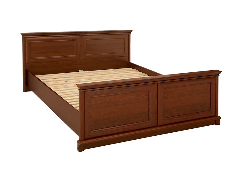 Kent Double Bed 160×200 cm – Classic Carved Headboard | Chestnut