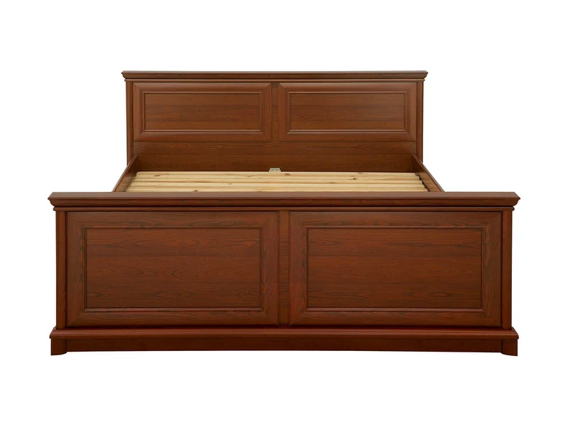 Kent Double Bed 160×200 cm – Classic Carved Headboard | Chestnut