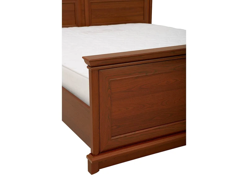 Kent Double Bed 160×200 cm – Classic Carved Headboard | Chestnut