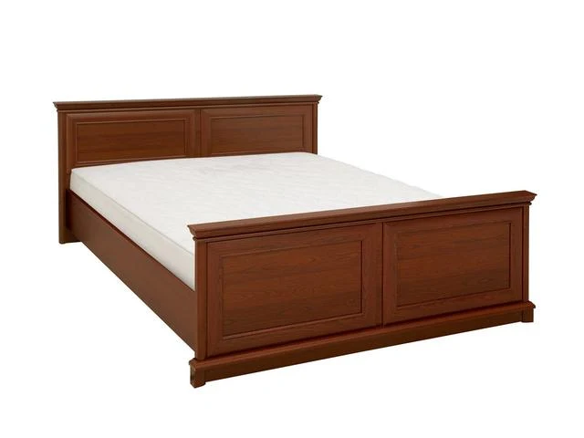 Kent Double Bed 160×200 cm – Classic Carved Headboard | Chestnut