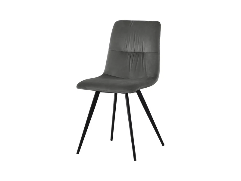 Jamil Upholstered Dining Chair – Black Metal Frame | Grey Fabric