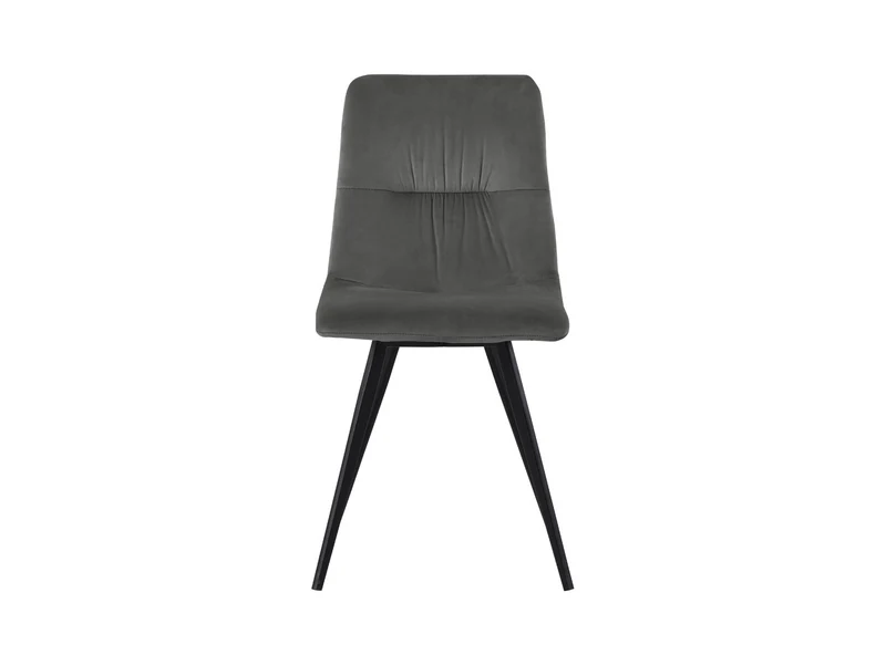 Jamil Upholstered Dining Chair – Black Metal Frame | Grey Fabric