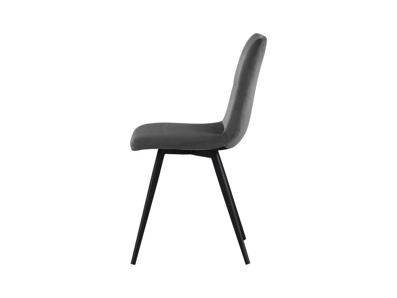 Jamil Upholstered Dining Chair – Black Metal Frame | Grey Fabric