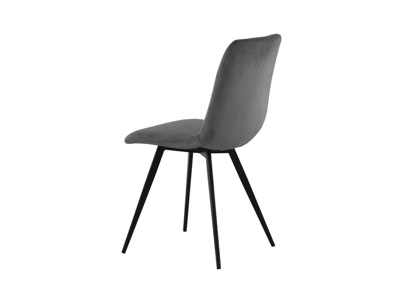 Jamil Upholstered Dining Chair – Black Metal Frame | Grey Fabric