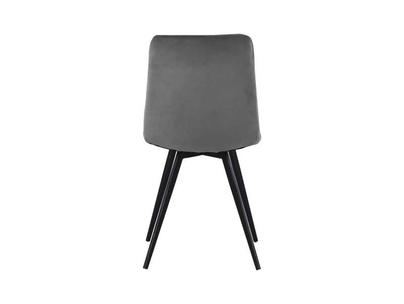 Jamil Upholstered Dining Chair – Black Metal Frame | Grey Fabric