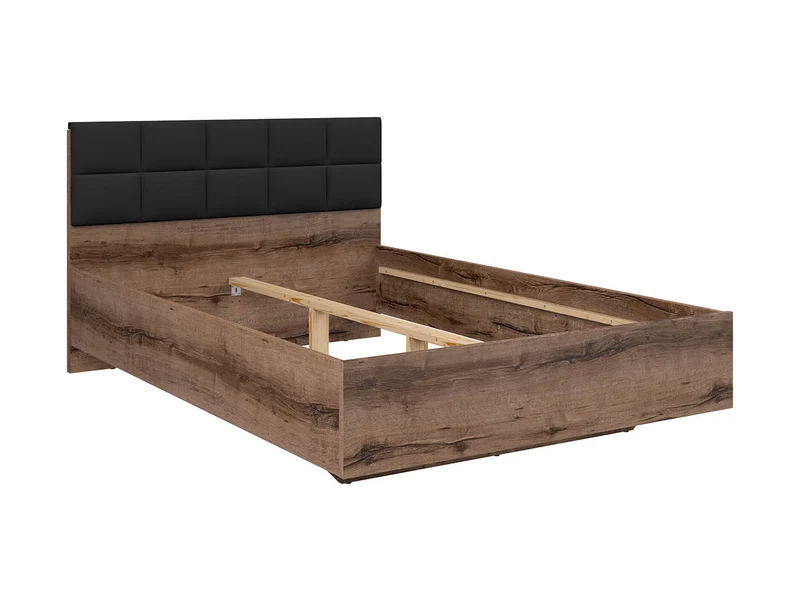 Kassel A1 Double Bed 140×200 cm – Upholstered Headboard | Monastery Oak