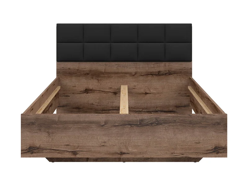 Kassel A1 Double Bed 140×200 cm – Upholstered Headboard | Monastery Oak