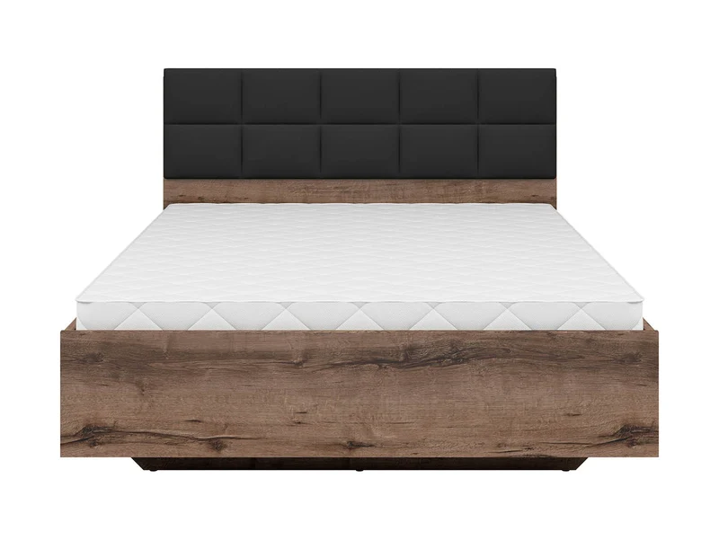 Kassel A1 Double Bed 140×200 cm – Upholstered Headboard | Monastery Oak