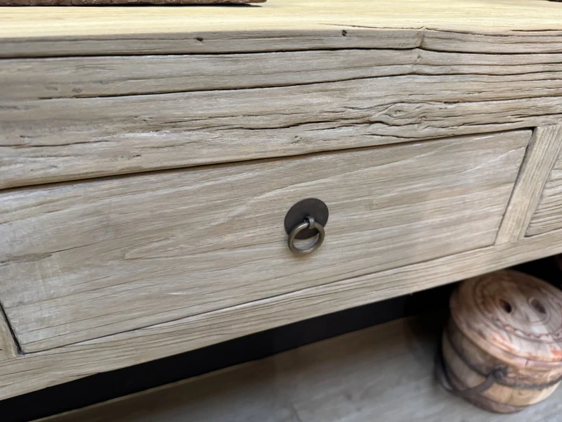 Konsole Altholz Naturholz, Konsole mit Schubladen Altholz, Breite 190 cm