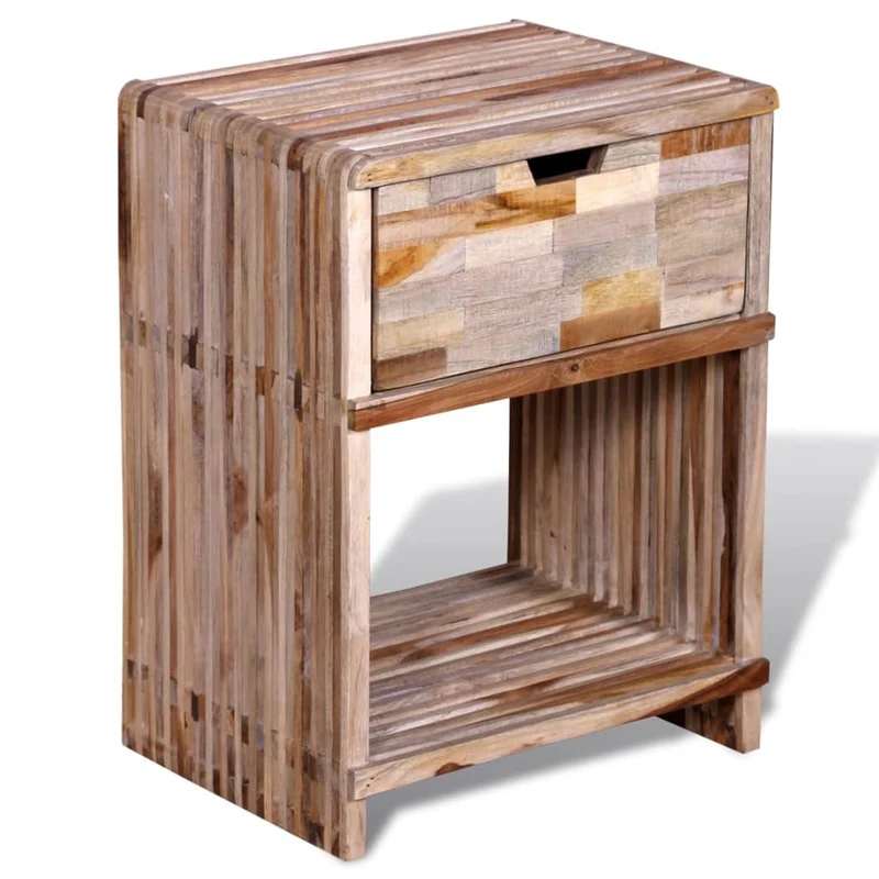 Nachttisch mit Schublade Altholz Teak