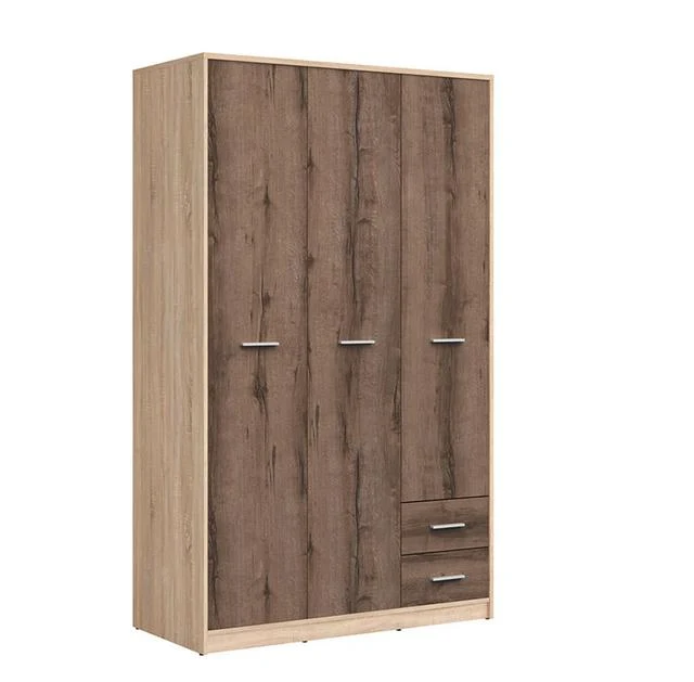 Nepo Plus 3-Door Wardrobe 118.5 cm – Sonoma Oak / Monastery Oak
