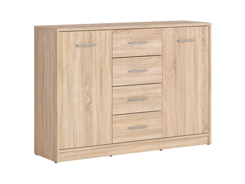 Nepo Plus Chest of Drawers 118.5 cm – 2 Doors & 4 Drawers – Sonoma Oak