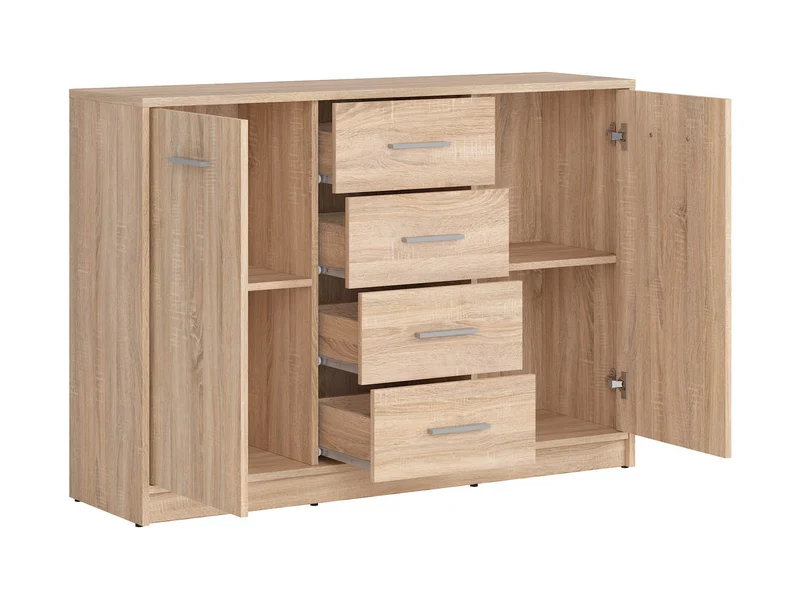 Nepo Plus Chest of Drawers 118.5 cm – 2 Doors & 4 Drawers – Sonoma Oak
