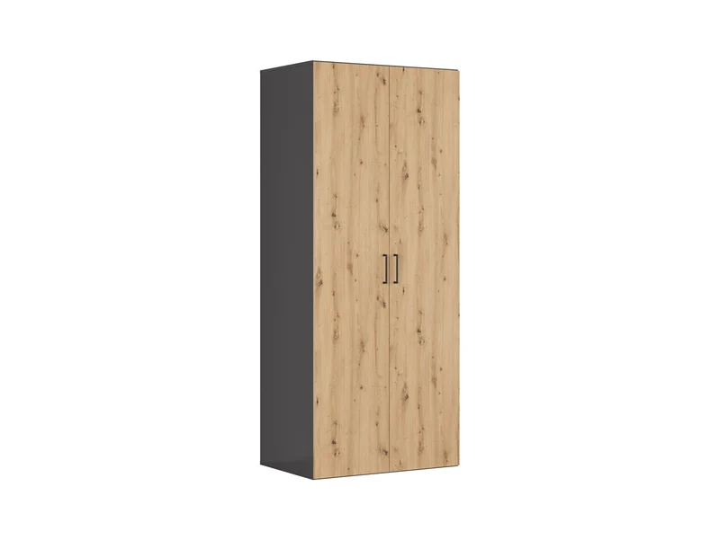Flex 2-Door Wardrobe 100x240 cm – Graphite / Artisan Oak