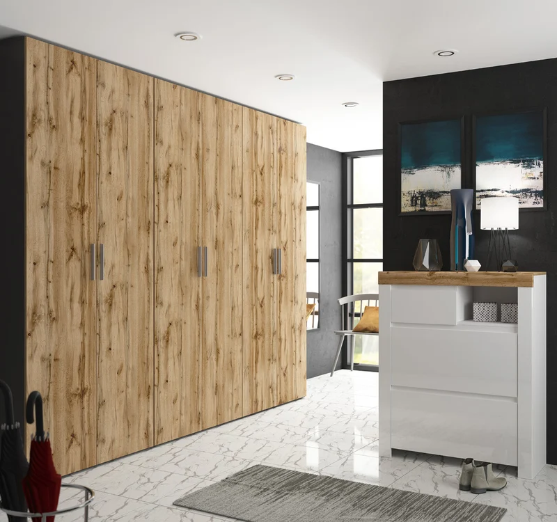 Flex 2-Door Wardrobe 100x240 cm – Graphite / Artisan Oak