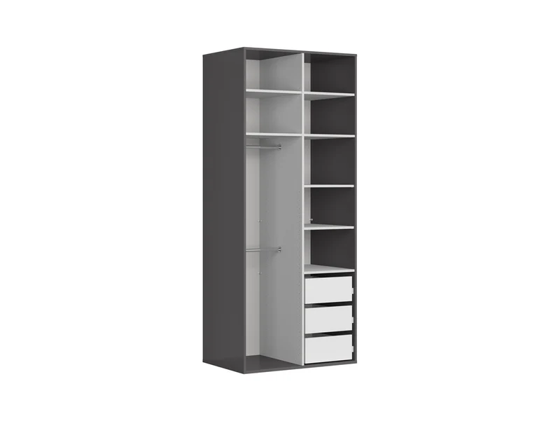 Flex 2-Door Wardrobe 100x240 cm – Graphite / Artisan Oak