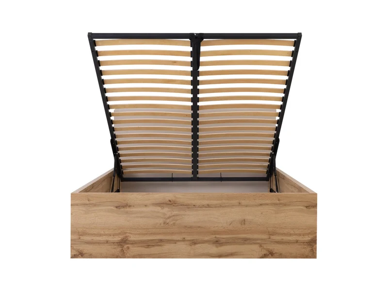 Tetrix Double Bed 140x200 cm with Storage – Wotan Oak / Inari 91 Headboard